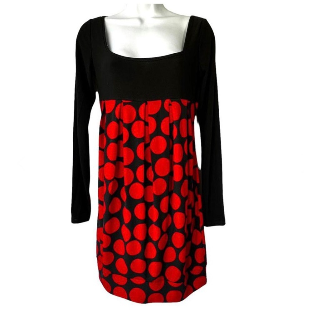 Body Central Lipstick Long Sleeves Black Polka Dot Cocktail Dress